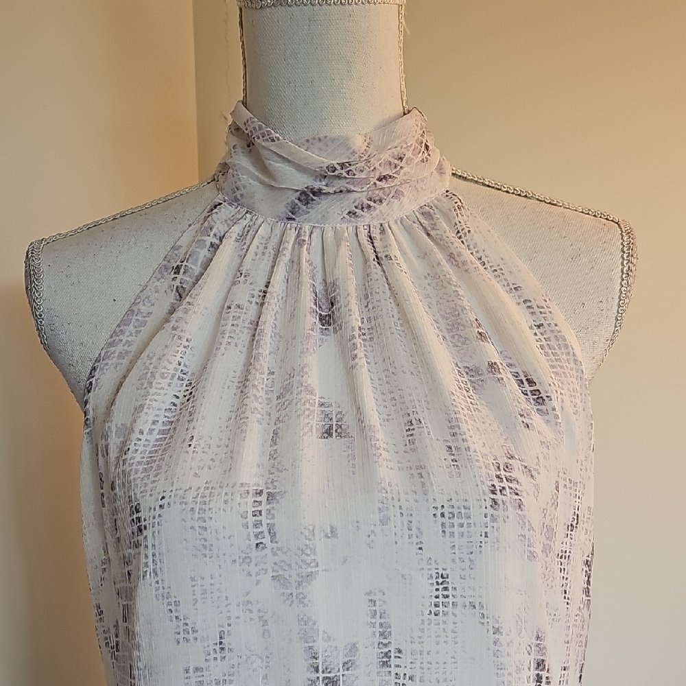 WHBM White and Purple Snake Halter Top - Picture 2 of 6